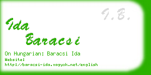 ida baracsi business card